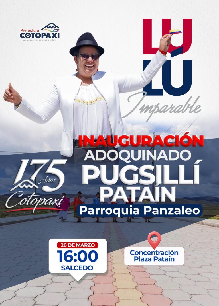 Inauguración Adoquinado Pugsillí Pataín Parroquia Panzaleo