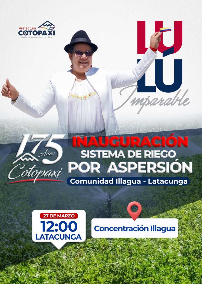 Inauguración sistema de riego por aspersión comunidad Illagua- Latacunga