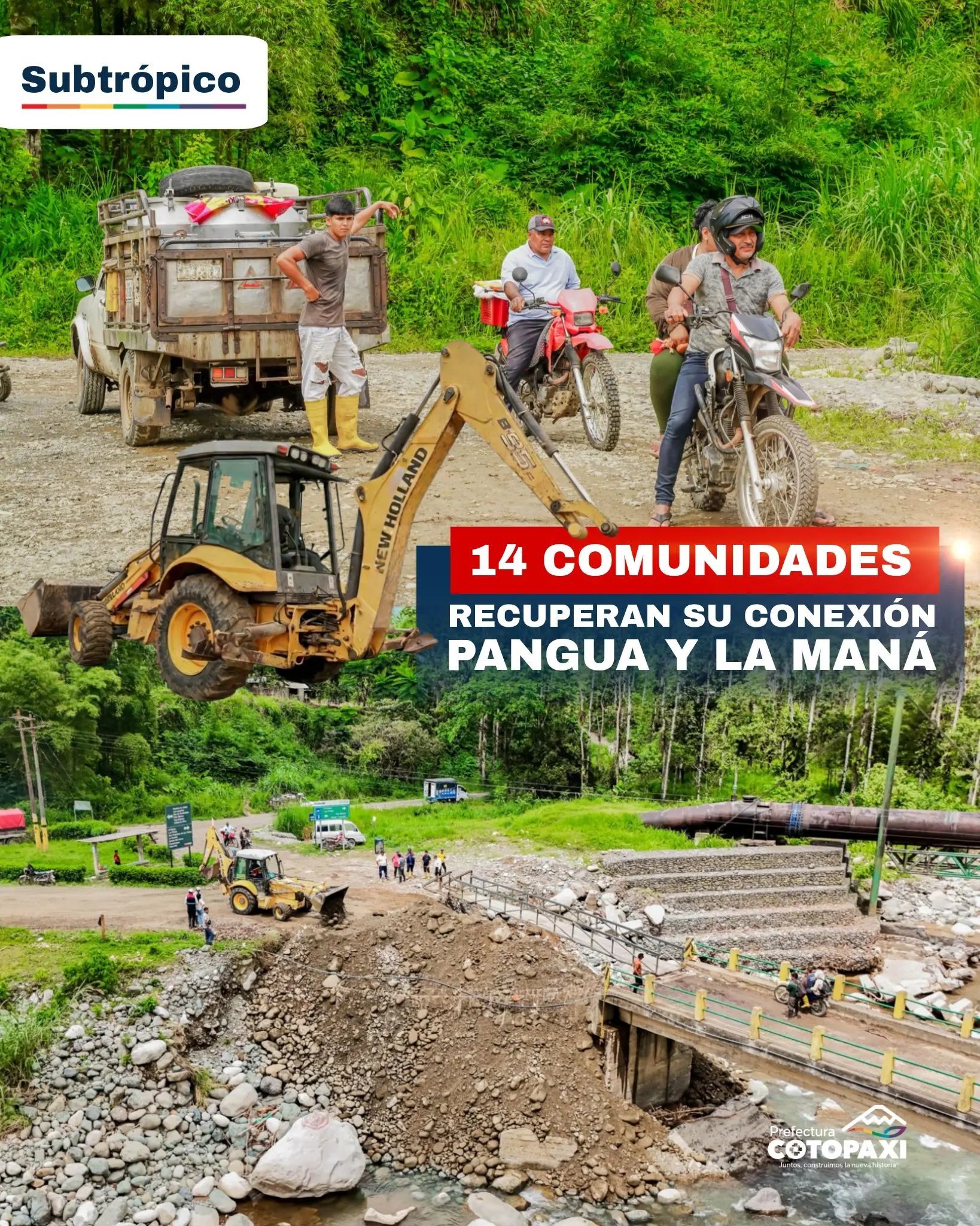 14 comunidades recuperan su conexión pangua la mana