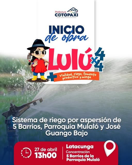 Inicio de Obra – Sistema de Riego por aspersión de 5 barrios