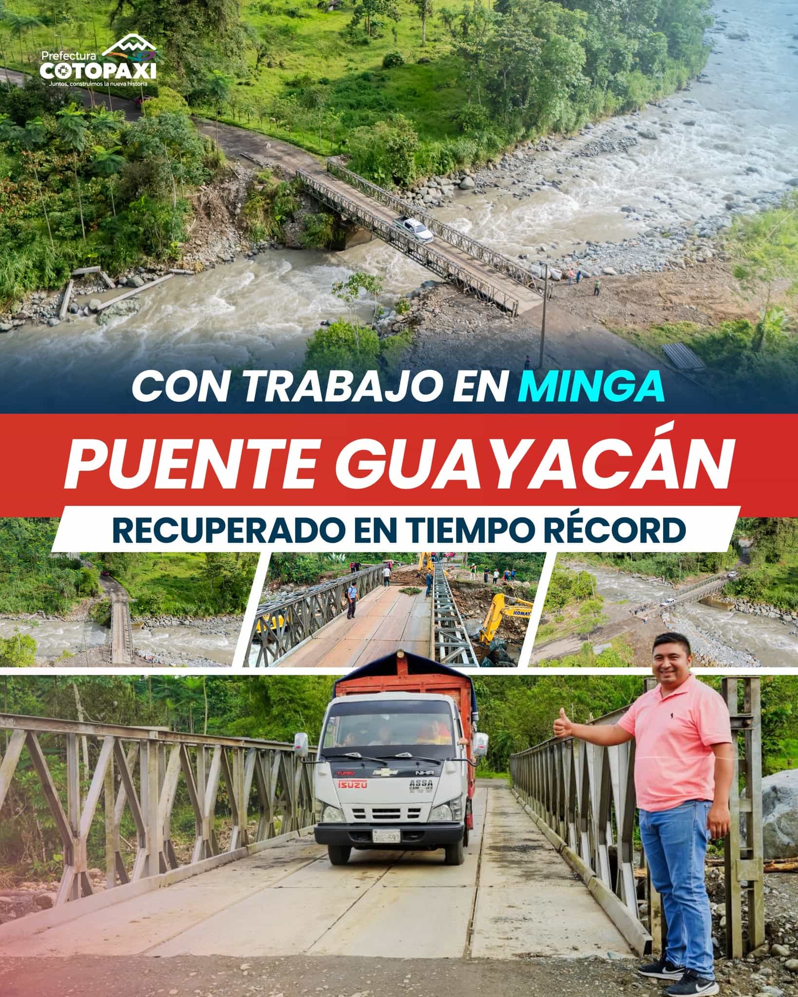 Con trabajo en minga puente guayacán