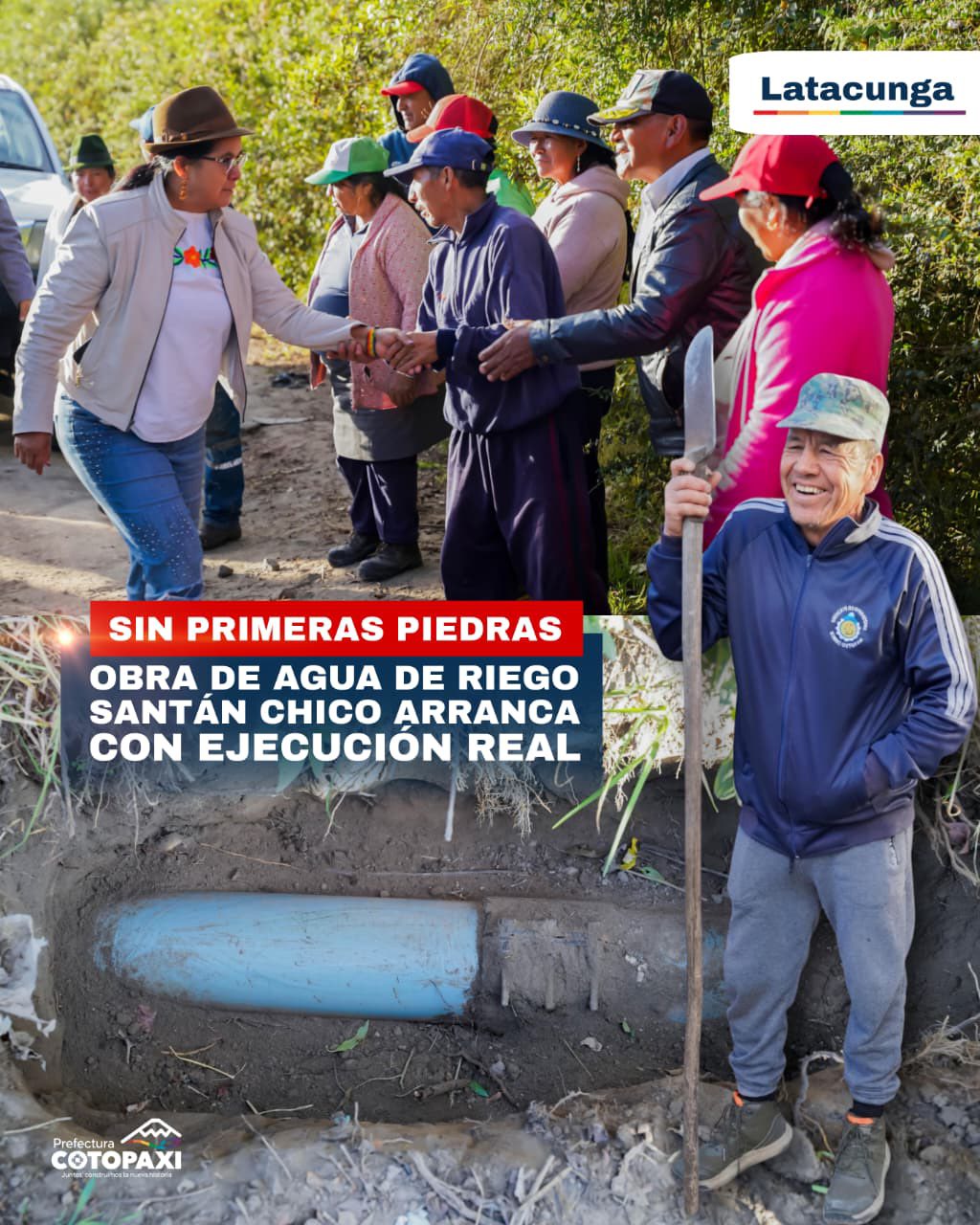 Sin primeras piedras obra de agua de riego santán chico
