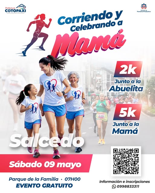 Corriendo y celebrando a mamá