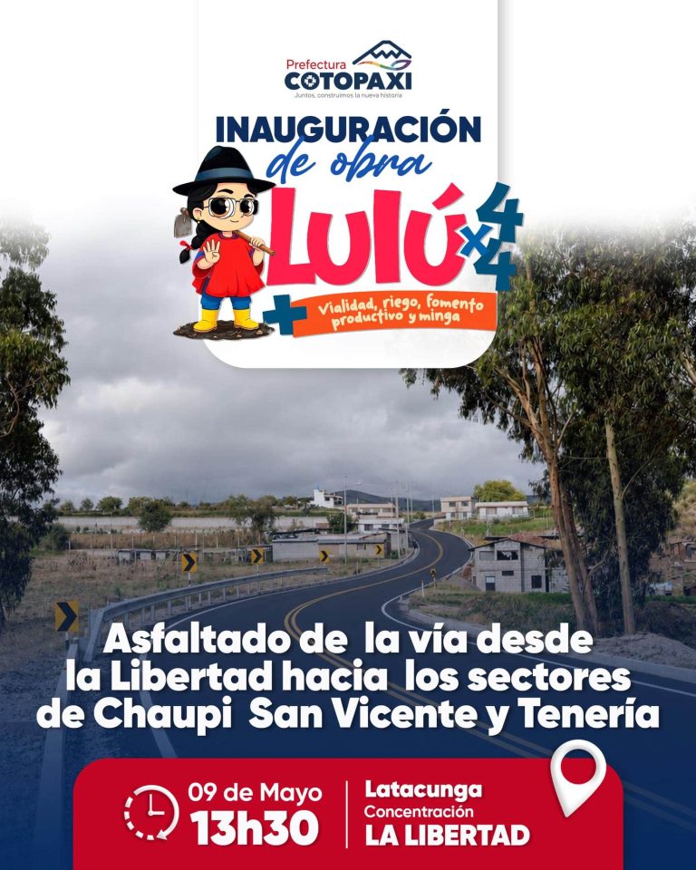 Asfaltado de la vía desde la Libertad hacia los sectores del Chaupi San Vicente y Teneria