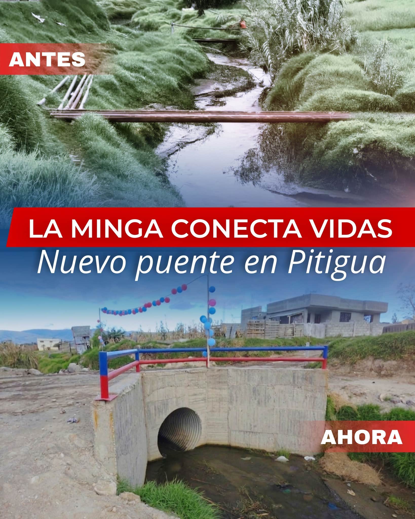 la Minga conecta vidas nuevo puente en pitigua