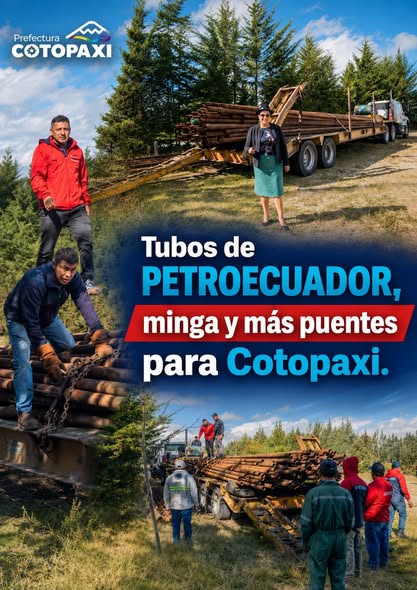 Tubos de Petroecuador Minga y mas puentes