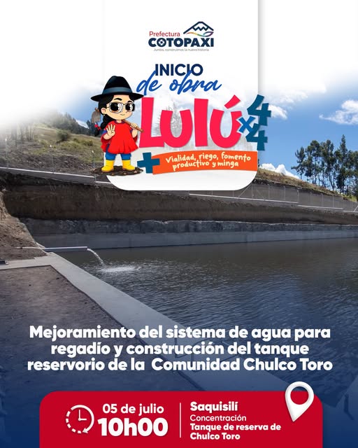 𝐌𝐞𝐣𝐨𝐫𝐚𝐦𝐢𝐞𝐧𝐭𝐨 𝐝𝐞𝐥 𝐬𝐢𝐬𝐭𝐞𝐦𝐚 𝐝𝐞 𝐚𝐠𝐮𝐚 𝐩𝐚𝐫𝐚 𝐫𝐞𝐠𝐚𝐝𝐢́𝐨 𝐲 𝐜𝐨𝐧𝐬𝐭𝐫𝐮𝐜𝐜𝐢𝐨́𝐧 𝐝𝐞𝐥 𝐭𝐚𝐧𝐪𝐮𝐞 𝐫𝐞𝐬𝐞𝐫𝐯𝐨𝐫𝐢𝐨 𝐝𝐞 𝐋𝐚 𝐂𝐨𝐦𝐮𝐧𝐢𝐝𝐚𝐝 𝐂𝐡𝐮𝐥𝐜𝐨 𝐓𝐨𝐫𝐨