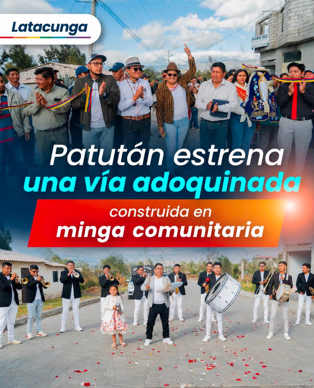 La prefecta de Cotopaxi, Lulú Tibán, inauguró el adoquinado de una vía en el barrio Patután, parroquia Eloy Alfaro, en Latacunga.