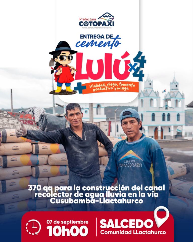 𝐄𝐧𝐭𝐫𝐞𝐠𝐚 𝐝𝐞 𝐜𝐞𝐦𝐞𝐧𝐭𝐨, Comunidad Llactahurco.