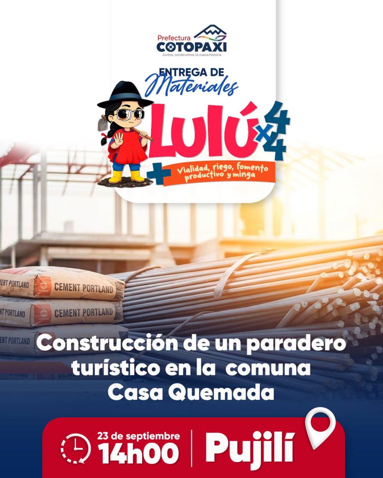 ¡𝐄𝐧𝐭𝐫𝐞𝐠𝐚 𝐝𝐞 𝐦𝐚𝐭𝐞𝐫𝐢𝐚𝐥𝐞𝐬 en Pujilí