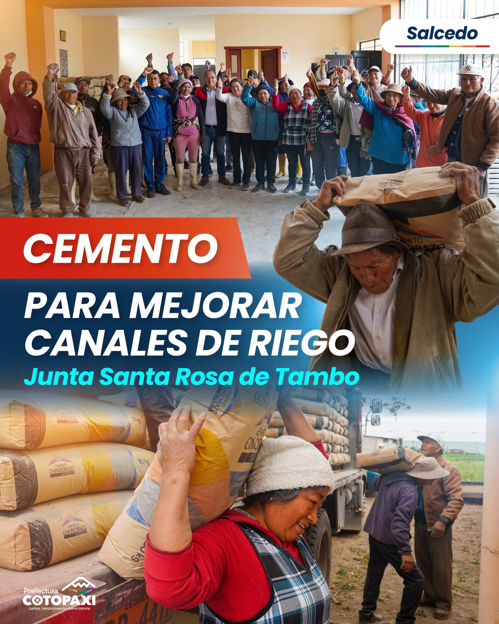 ¡Con minga, el agua llega a los cultivos de #Salcedo!