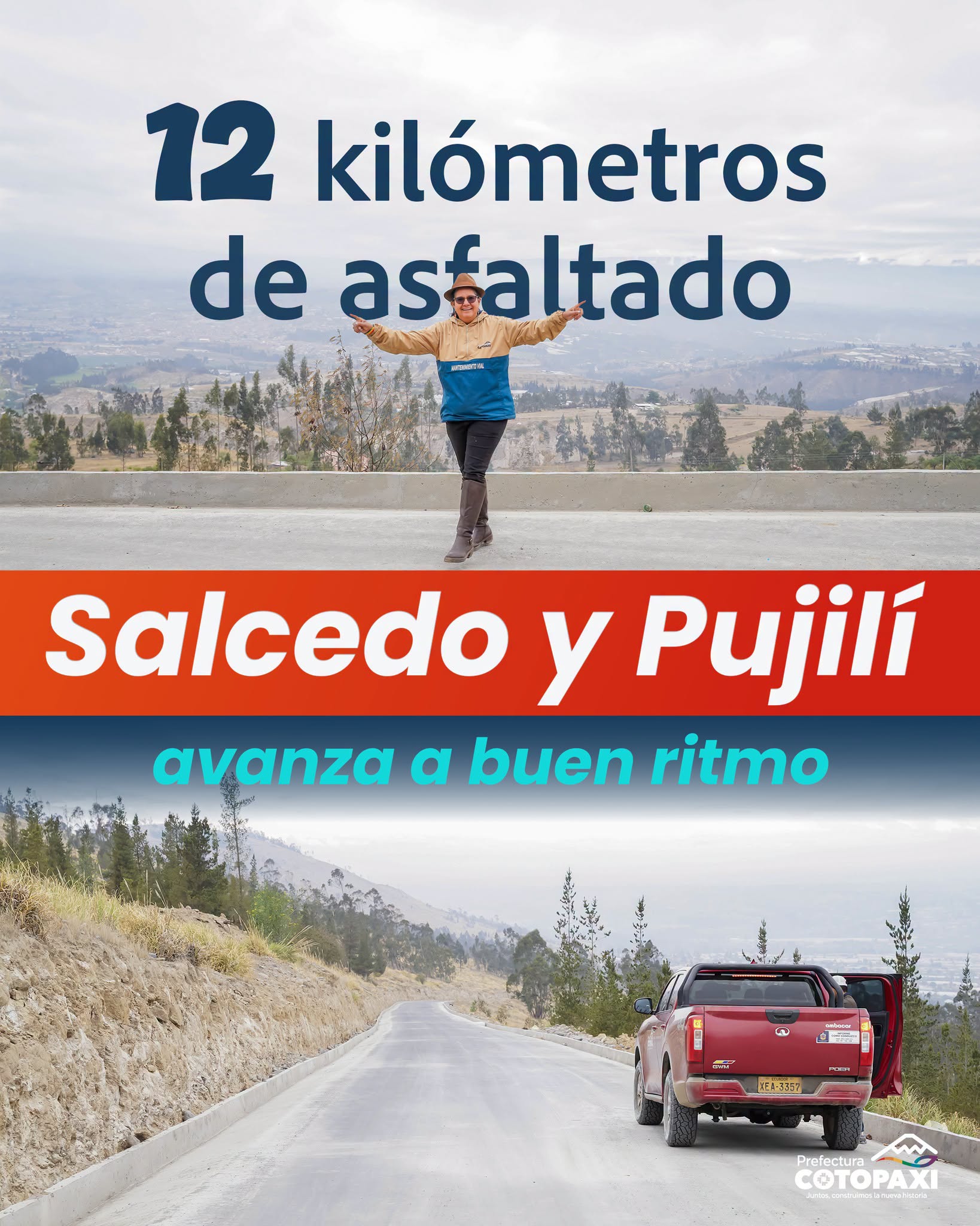 Los 12 kilómetros de asfaltado de la vía E35 – San Andrés – Alpamalag – Y de Cusubamba avanzan a buen ritmo