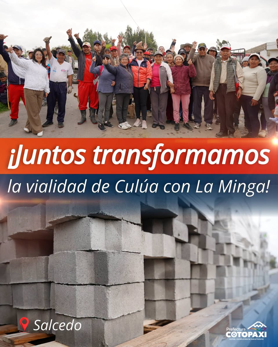 En el sector Culúa, cantón Salcedo, la Prefectura Cotopaxi y los moradores 𝐭𝐫𝐚𝐛𝐚𝐣𝐚𝐫𝐚́𝐧 𝐣𝐮𝐧𝐭𝐨𝐬 𝐦𝐞𝐝𝐢𝐚𝐧𝐭𝐞 𝐋𝐚 𝐌𝐢𝐧𝐠𝐚 𝐩𝐚𝐫𝐚 𝐚𝐝𝐨𝐪𝐮𝐢𝐧𝐚𝐫 𝐜𝐞𝐫𝐜𝐚 𝐝𝐞 𝟏 𝐤𝐢𝐥𝐨́𝐦𝐞𝐭𝐫𝐨 𝐝𝐞 𝐯𝐢́𝐚.