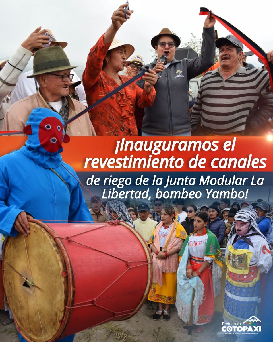Inauguramos 𝐞𝐥 𝐩𝐫𝐨𝐲𝐞𝐜𝐭𝐨 𝐝𝐞 𝐫𝐞𝐯𝐞𝐬𝐭𝐢𝐦𝐢𝐞𝐧𝐭𝐨 𝐝𝐞 𝐥𝐨𝐬 𝐜𝐚𝐧𝐚𝐥𝐞𝐬 𝐝𝐞 𝐫𝐢𝐞𝐠𝐨 𝐝𝐞 𝐥𝐚 𝐉𝐮𝐧𝐭𝐚 𝐌𝐨𝐝𝐮𝐥𝐚𝐫 𝐝𝐞 𝐑𝐞𝐠𝐚𝐧𝐭𝐞𝐬 𝐋𝐚 𝐋𝐢𝐛𝐞𝐫𝐭𝐚𝐝, 𝐛𝐨𝐦𝐛𝐞𝐨 𝐘𝐚𝐦𝐛𝐨, 𝐞𝐧 𝐞𝐥 𝐜𝐚𝐧𝐭𝐨́𝐧 𝐒𝐚𝐥𝐜𝐞𝐝𝐨.